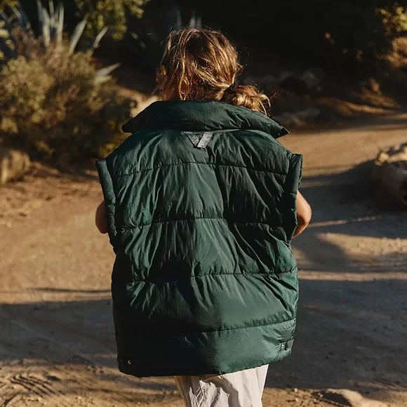 Free People In A Bubble Puffer Vest in Evergreen - Picture 5 of 9